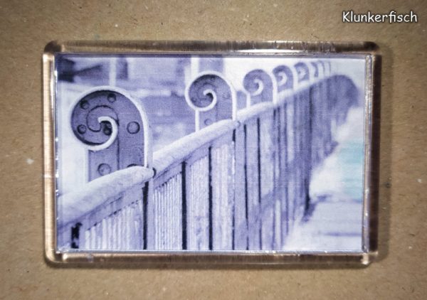 Rechteckiger Kühlschrank-Magnet mit Halle-Foto: Berliner Brücke