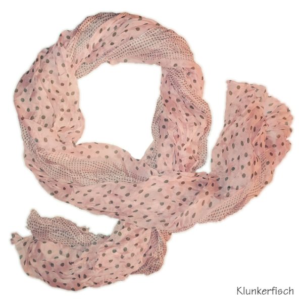 Duftig leichtes gepunktetes Schal-Tuch in Rosé